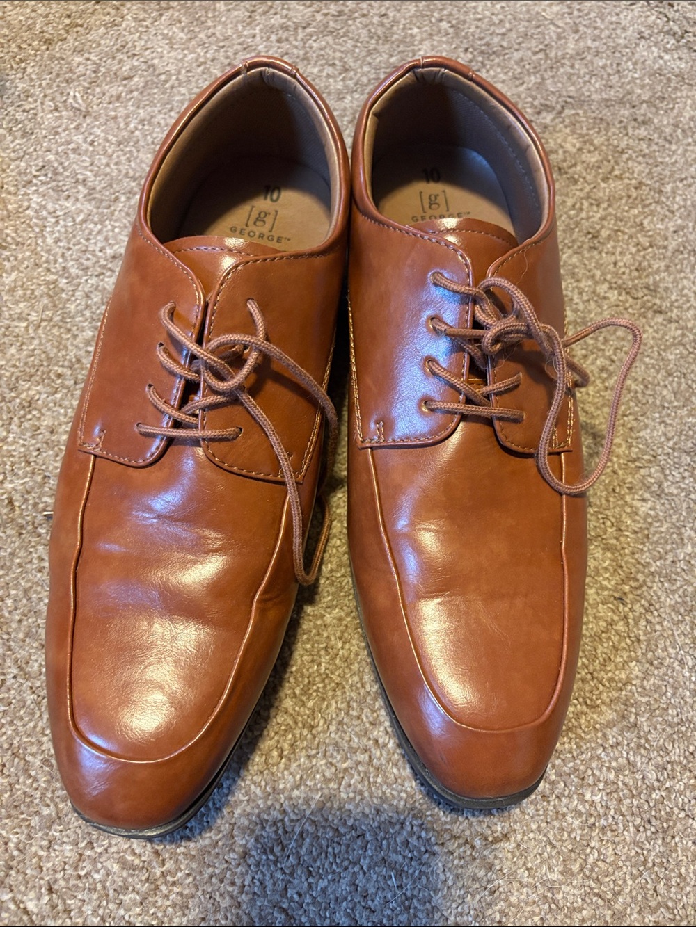 George Men’s Oxford Lace-Up Dress Shoes in Chestnut Brown